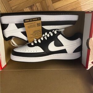 Nike Court Vision Low in Black and White NWT